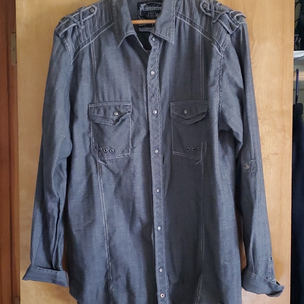 Mens Buckle Black Lable Shirt Slim XL
